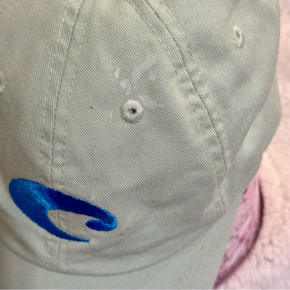 Costa Del Mar Velcro Closure Baseball Cap Embroidered Blue C Letter Logo Green - Picture 10 of 10